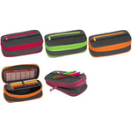 WEDO Schlamper-Etui NEON Stretch mit Innenklappe, neongrün grau mit neonfarbigen Reißverschlüssen, das Stauwunder, - 1 Stück (24244011)