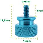 InLine® Rändelschrauben für Gehäuse, blau, 10er Pack (77770B)