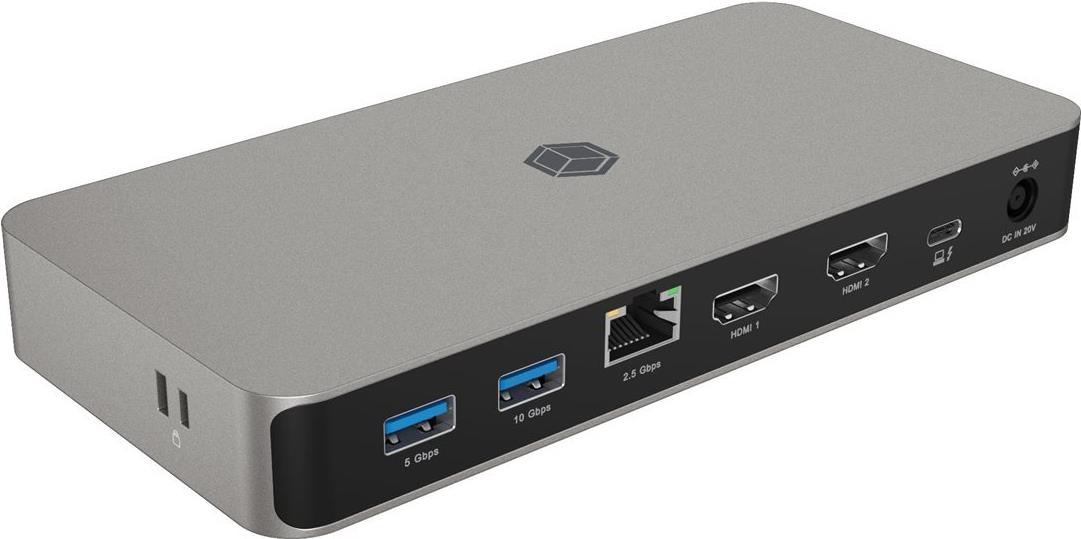 ICY BOX IB-DK2880-C41 Dockingstation USB4 2 x HDMI 100 W Anthrazit Schwarz