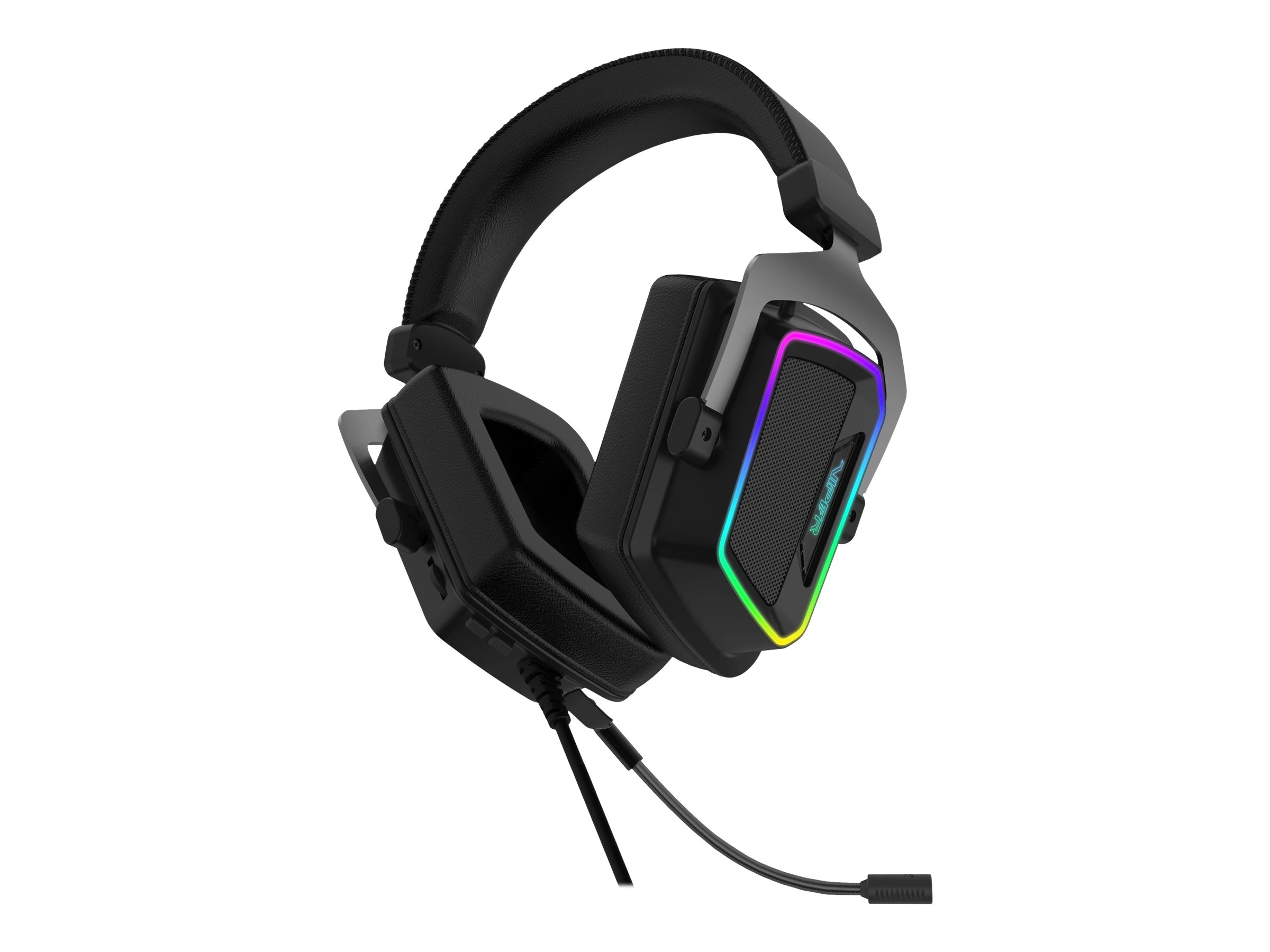 Patriot Viper V380 Gaming-Headset USB kabelgebunden 7.1 Virtual Surround RGB Schwarz, Grau