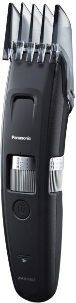 Panasonic ER-GB96. Minimum Haarlänge: 0,5 mm, Maximum Haarlänge: 3 cm, Trimm-Arten: Langer Bart. Produktfarbe: Schwarz, Silber. Energiequelle: AC/Baterry, Betriebsdauer: 50 min, Akku-/Batterietyp: Eingebaut (ER-GB96K503)