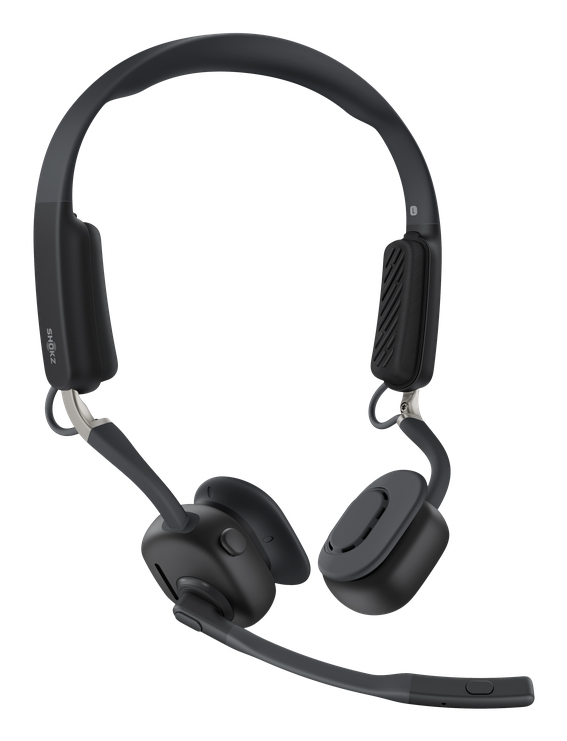 Shokz OpenMeet UC kabelloses Headset Offenes Ohr Bluetooth 5.4 USB-C Schwarz