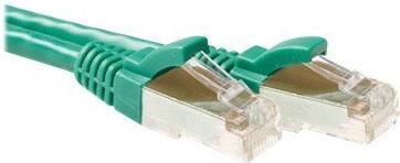 ACT Green 10 meter SFTP CAT6A patch cable snagless with RJ45 connectors. Cat6a s/ftp snagless gn 10.00m (FB6710)