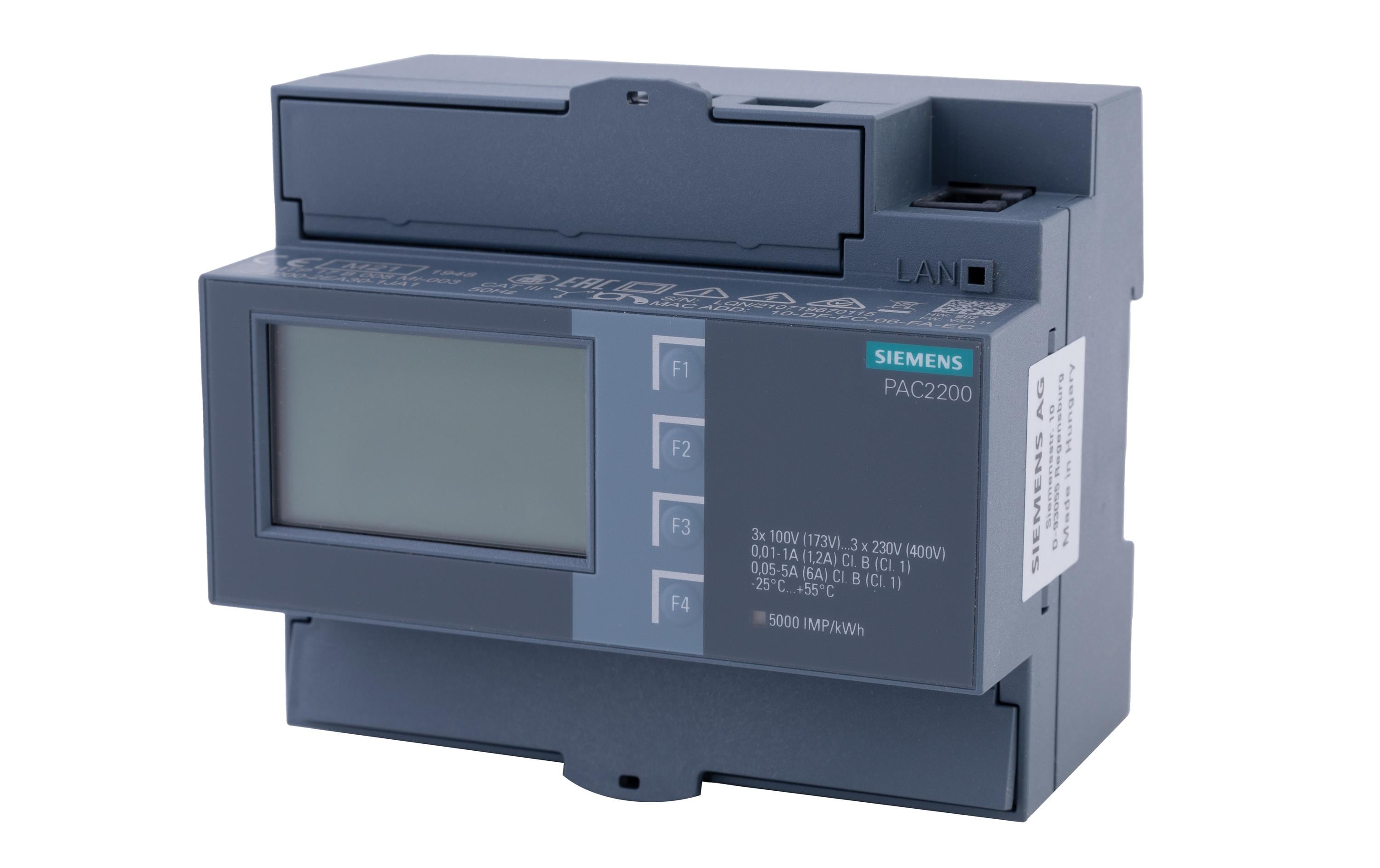 Siemens SENTRON PAC2200 Energiemessgerät 7KM2200-2EA30-1JA1 Modbus TCP LAN
