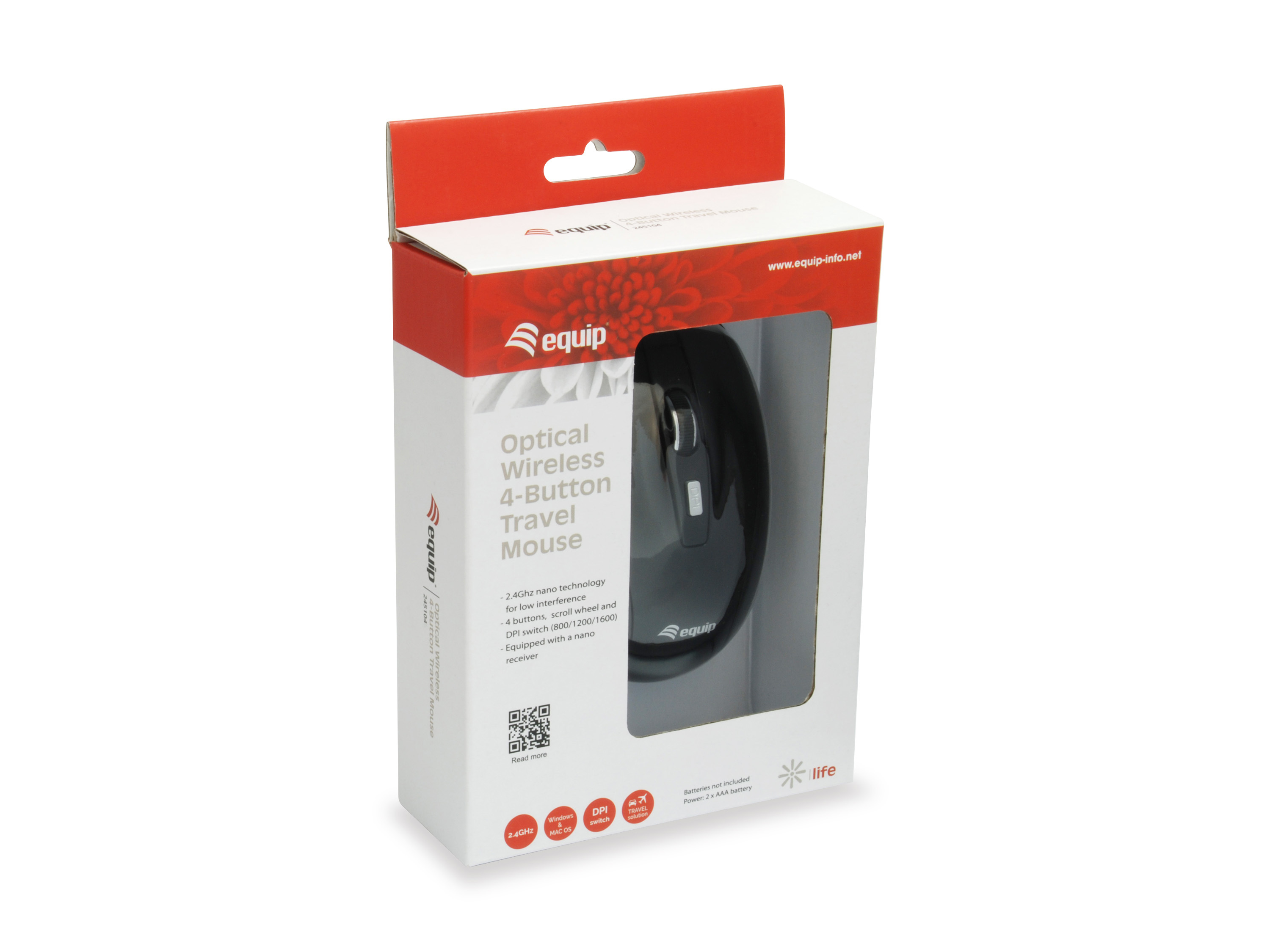 equip Travel Maus 2.4 GHz Schwarz