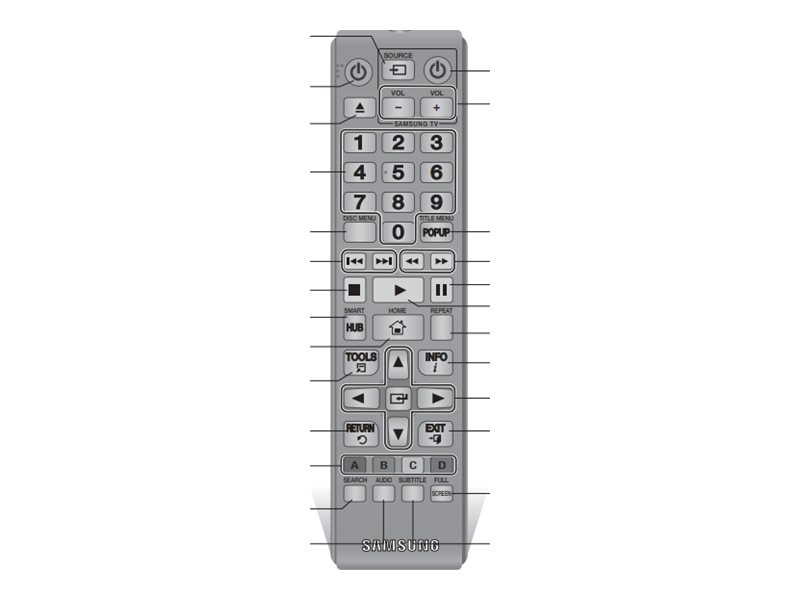 Samsung AK59-00167A Infrarot Fernbedienung für TV 45 Drucktasten Schwarz
