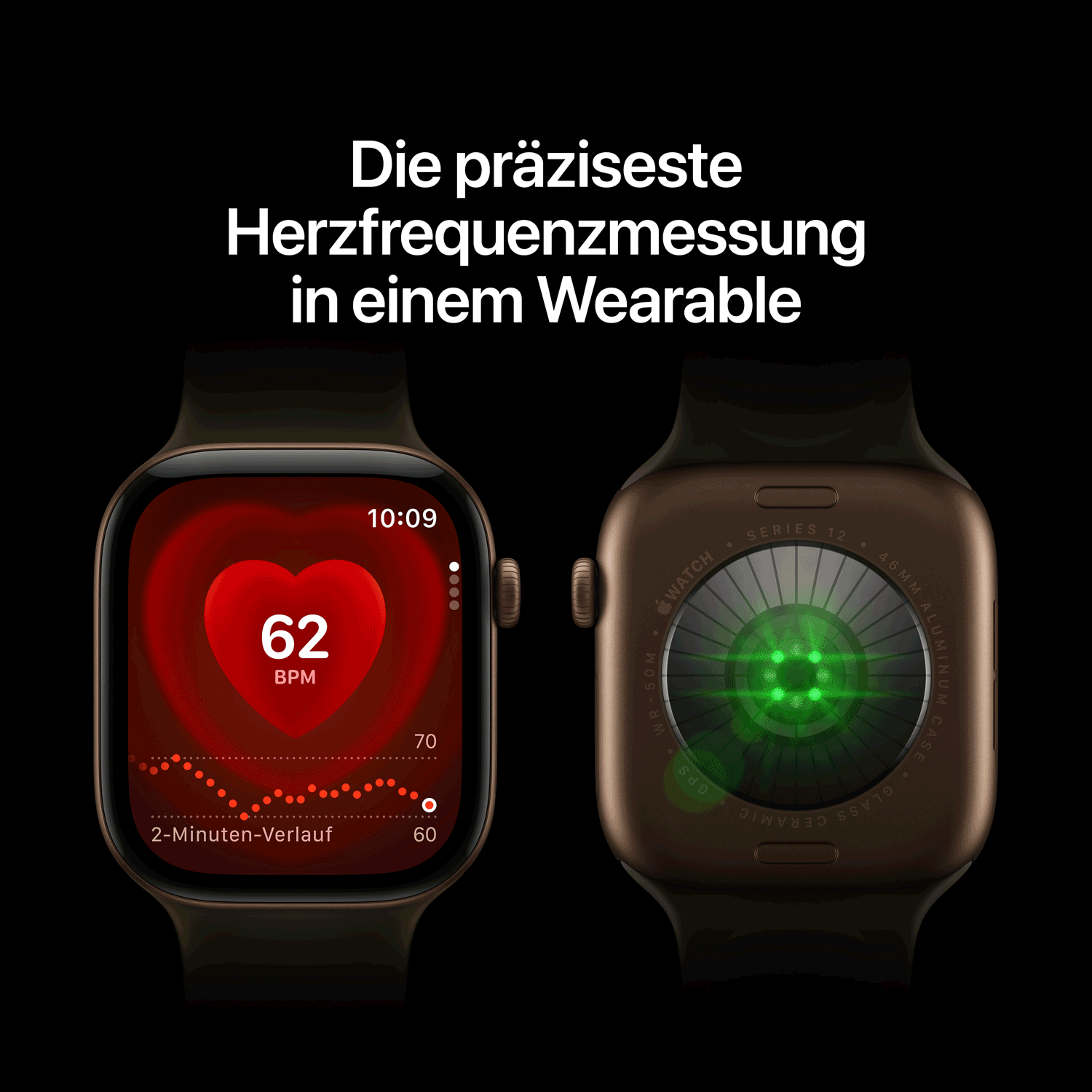 Apple Watch Series 12 GPS 42mm Space Grey Aluminium Gehäuse mit Navy Blue Sport Band M/L
