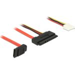 Delock Kabel SATA 6 Gb/s 7 Pin Buchse + Floppy 4 Pin Strom Buchse (5 V + 12 V) > SATA 22 Pin Buchse gerade 30 cm (84852)