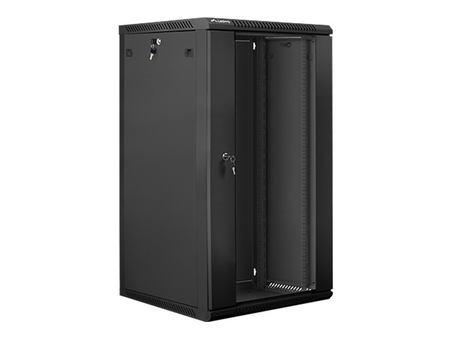 Lanberg Netzwerkschrank 19" 22U 600x600mm Wandmontage Glastür Schwarz