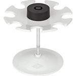 WEDO Stempelträger 8-fach, rund, lichtgrau Teller aus pulverbeschichtetem Metall, Säule vernickelt (64 837)