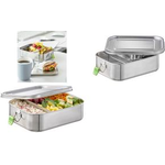 APS Lunchbox "L", aus mattiertem Edelstahl, 1,1 Liter innen poliert, außen matt, mit Silikondichtung und - 1 Stück (66901)