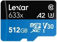 Lexar High Performance Flash Speicherkarte 512 GB A2 Video Class V30 UHS I U3 Class10 SDXC UHS I  - Onlineshop JACOB Elektronik