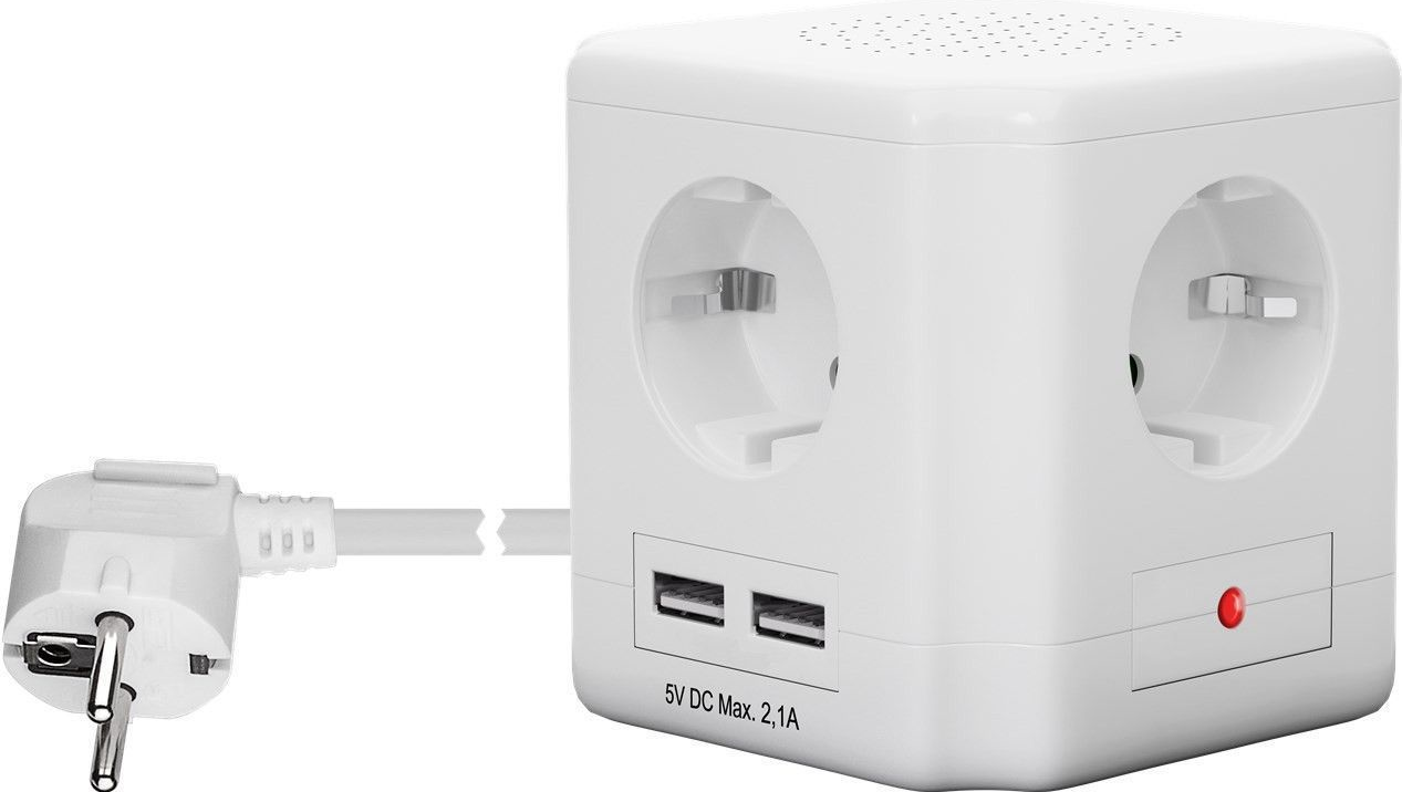 Microconnect GRUCUBE6 Verlängerungskabel 1,5 m 4 AC-Ausgänge Indoor Weiß (GRUCUBE6)