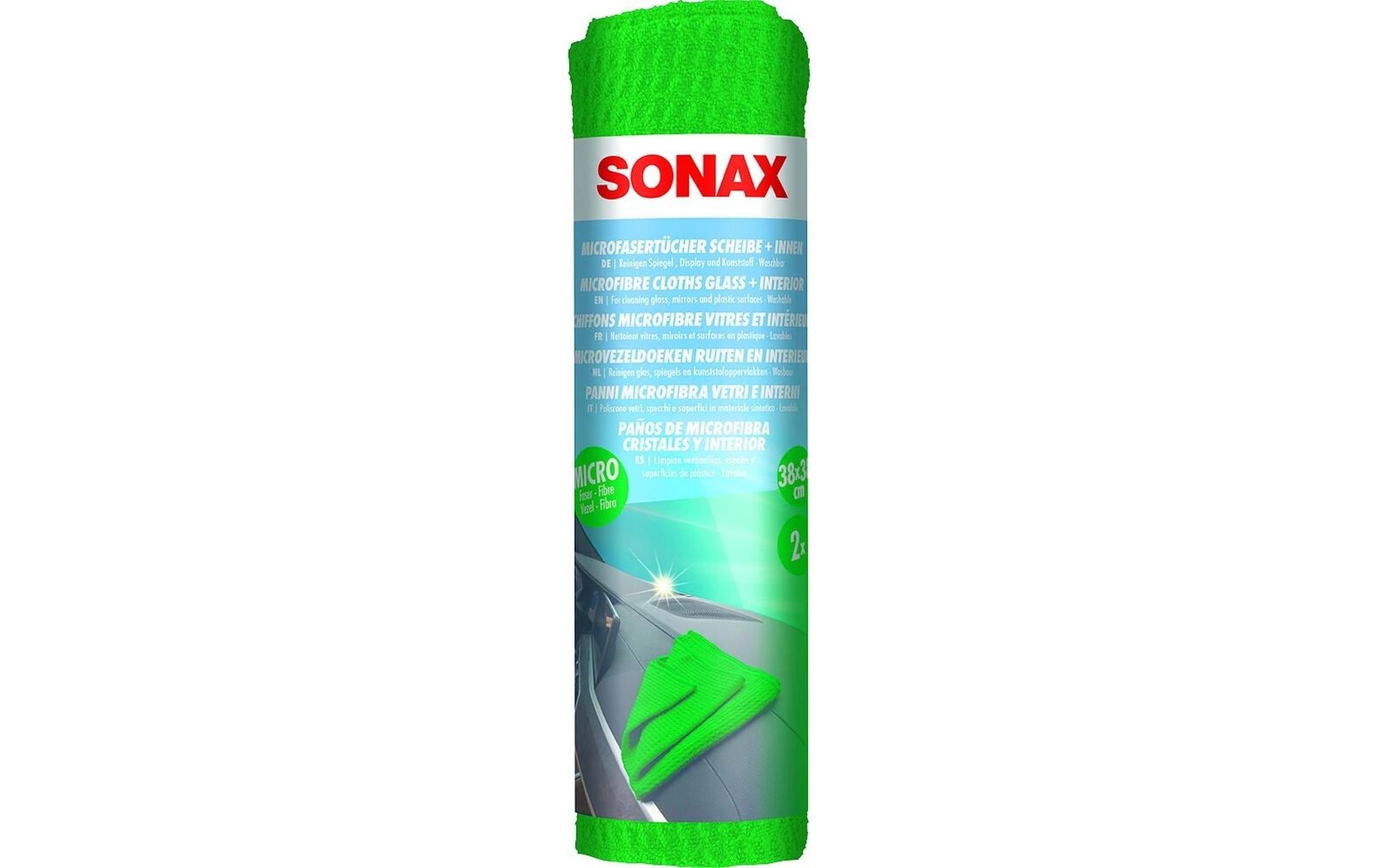 Sonax Mikrofasertuch PLUS 40x40 cm 2 Stück Grün