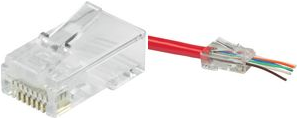 LogiLink Modulares RJ45-Steckverbinder-Set Kat.6,ungeschirmt transparent, UTP, für Kabel mit max. 6,5 mm Außendurch - 1 Stück (MP0027)