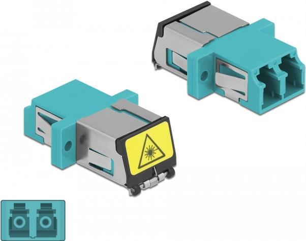 DeLOCK - Netzwerkkoppler - LC Multi-Mode (W) bis LC Multi-Mode (W) - Glasfaser - Duplex - OM3 - Aquamarin (86900)