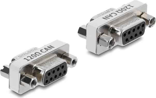 Delock D-Sub 9 Pin CAN Bus Adapter Buchse zu Buchse 120 Ohm Abschlusswiderstand (91691)