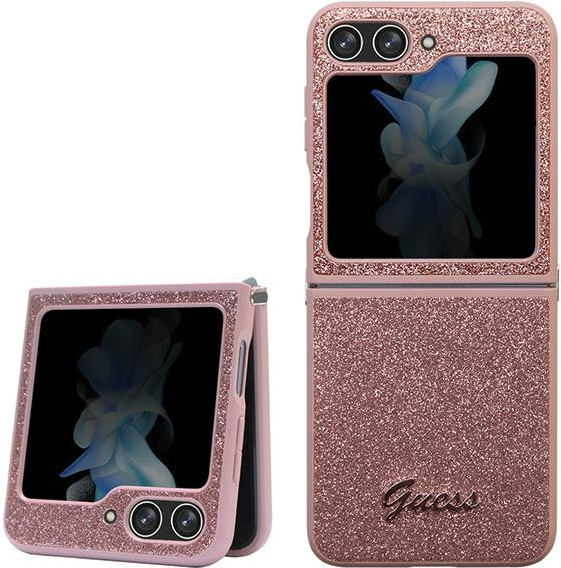 Guess Glitter Flakes Case für F731B Samsung Galaxy Z Flip5 - pink (GUHCZF5HGGSHP)