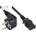 Netzkabel Schutzkontakt-Stecker Typ E+F (CEE 7/7, gewinkelt) an C13 (gerade), schwarz, 1,00 mm², 5 m, Good Connections® (P0130-S050)