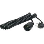 AS SCHWABE Schutzkontakt-Spiralkabel Schwarz (70410)
