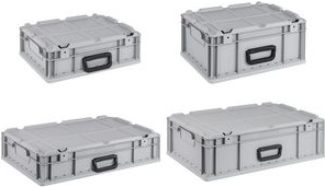 allit Aufbewahrungsbox ProfiPlus EuroCarry 417, grau Eurobox aus PP, mit Klappdeckel, Tragkraft: 17 kg, - 1 Stück (456841)