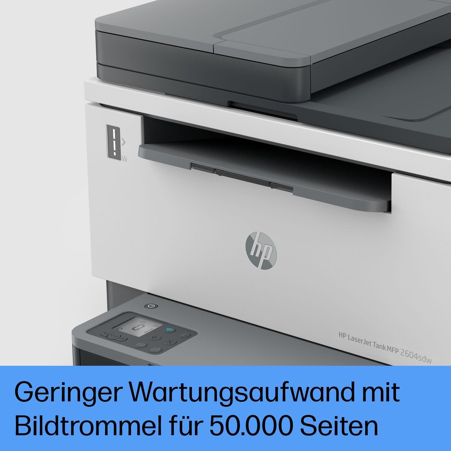 HP LaserJet Tank MFP 2604sdw Multifunktionsdrucker Laser 22 S./Min. WLAN Schwarz Grau
