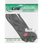 InLine® Steckdosenleiste, 3-fach Schutzkontakt, mit Schalter, 5m, schwarz (16435S)