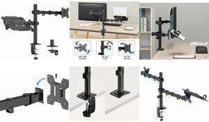 LogiLink Monitorhalterung mit Notebookhalterung, schwarz Tragkraft Monitor: 10 kg / Notebook: 9 kg, aus schwarzem - 1 Stück (BP0220)