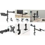 LogiLink Monitorhalterung mit Notebookhalterung, schwarz Tragkraft Monitor: 10 kg / Notebook: 9 kg, aus schwarzem - 1 Stück (BP0220)