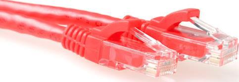 ACT Red 1.5 meter U/UTP CAT6 patch cable snagless with RJ45 connectors. Cat6 u/utp snagless rd 1.50m (IS8551)