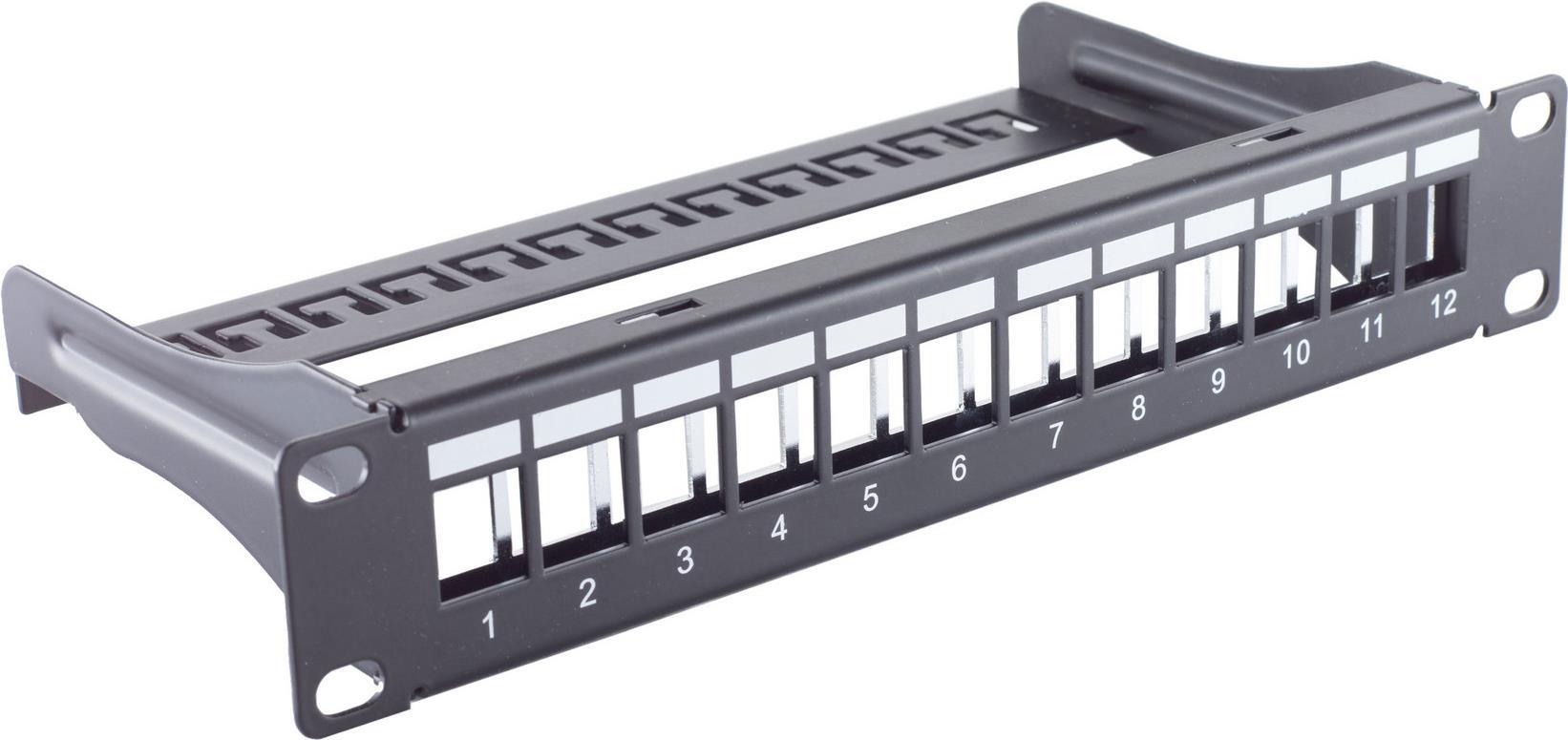 S/CONN maximum connectivity 25,40cm (10) Keystone Panel, 12-fach, 1HE, STP, schwarz (08-10080)