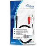 MediaRange MRCS164 Audio-Kabel 1 m 2 x RCA 3.5mm Schwarz (MRCS164)