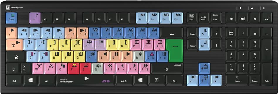Logickeyboard LKB-MCOM4-A2PC-FR Tastatur USB AZERTY Französisch Schwarz (LKB-MCOM4-A2PC-FR)