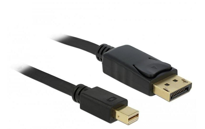 Delock Mini DisplayPort 1.2 auf DisplayPort Kabel 4K 60 Hz 2 m Schwarz