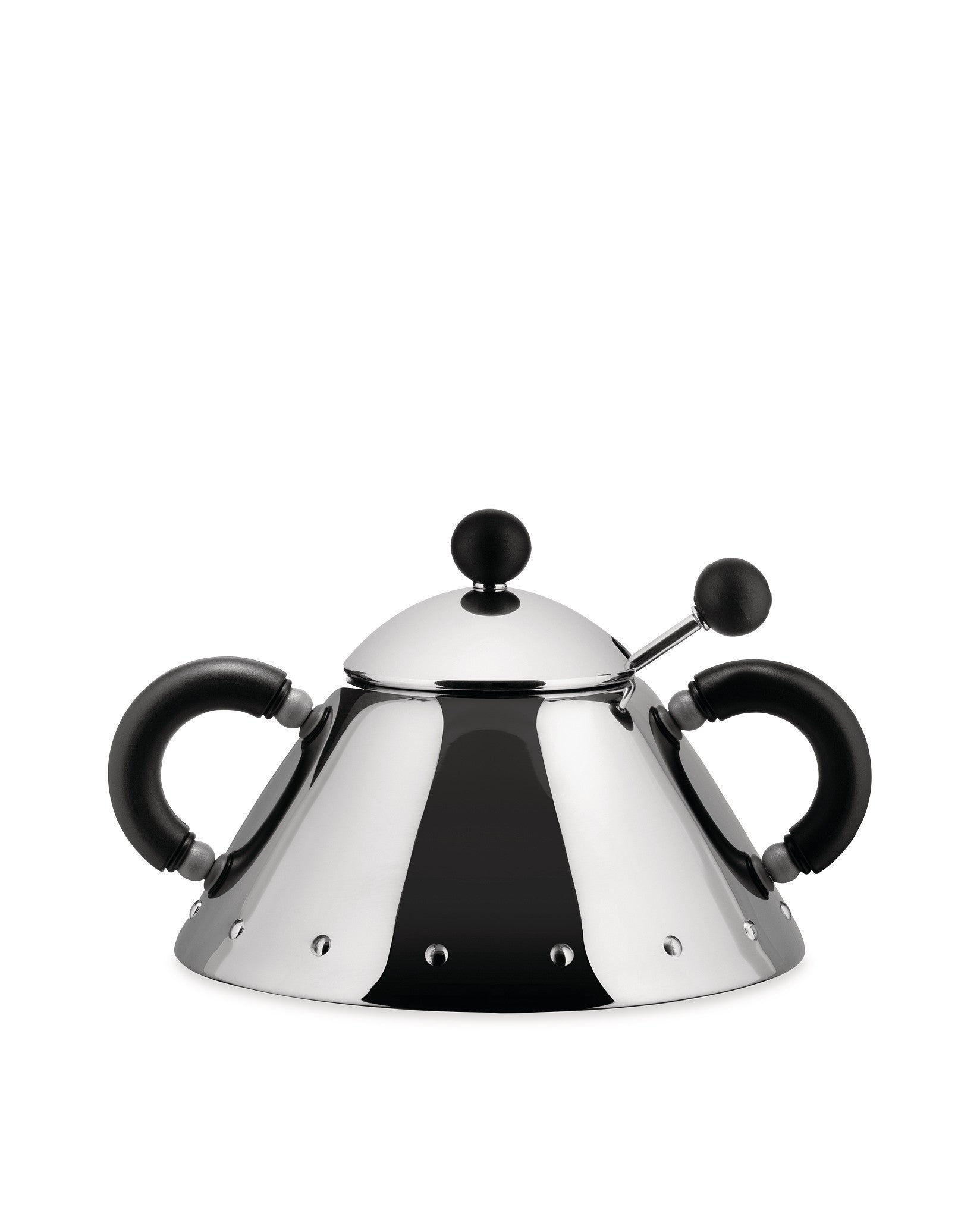 Alessi 9097 B Zuckerdose, Edelstahl, 80 mm, Schwarz