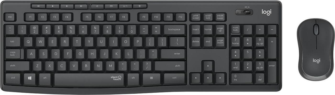 Logitech MK295 Silent - Tastatur-und-Maus-Set - 2.4 GHz - Pan Nordisch - Graphite