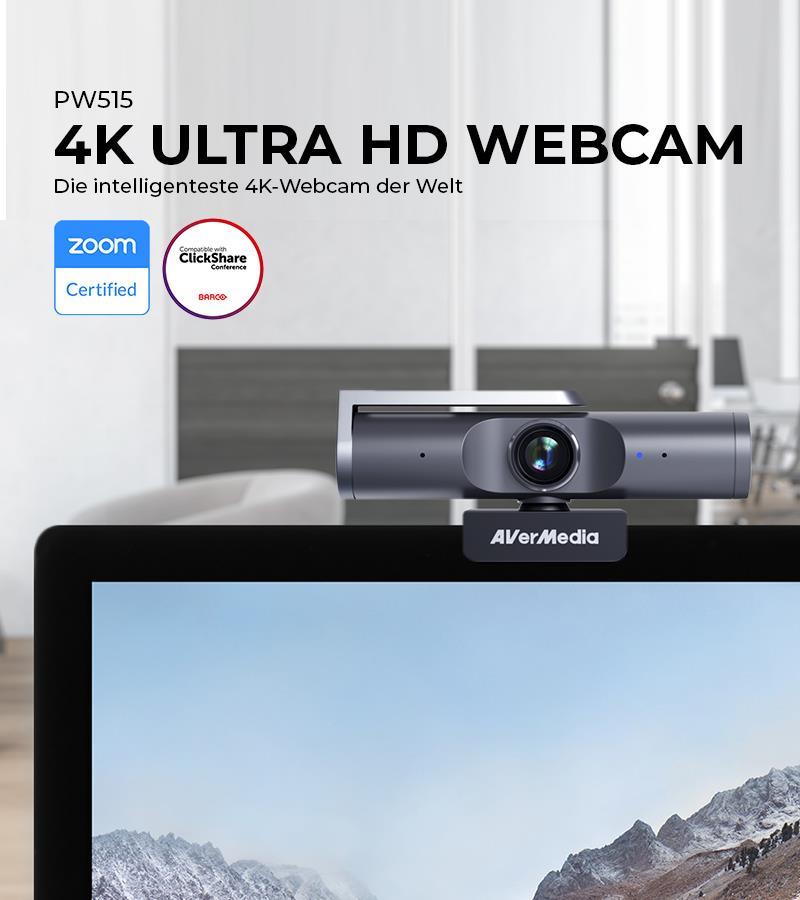 AVERMEDIA Webcam, Live Stream Cam 515 (PW515), 4K HDR