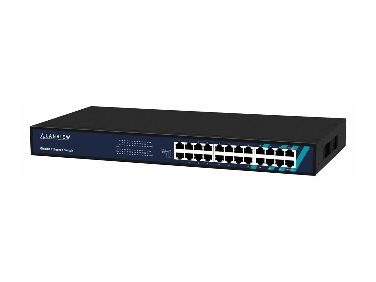 Lanview LVN-1UMOUNT-24PORT-1G 24-Port Gigabit Smart Switch Schwarz