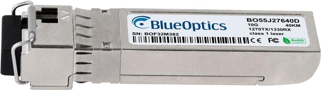 Kompatibler Telco Systems SFP-10G-BXU BlueOptics© BO55J27640D SFP+ Bidi Transceiver, LC-Simplex, 10GBASE-BX-U, Singlemode Fiber, TX1270nm/RX1330nm, 40KM, DDM, 0°C/+70°C (BTI-SFP+-XBD40L-DD-27/33S-BO)