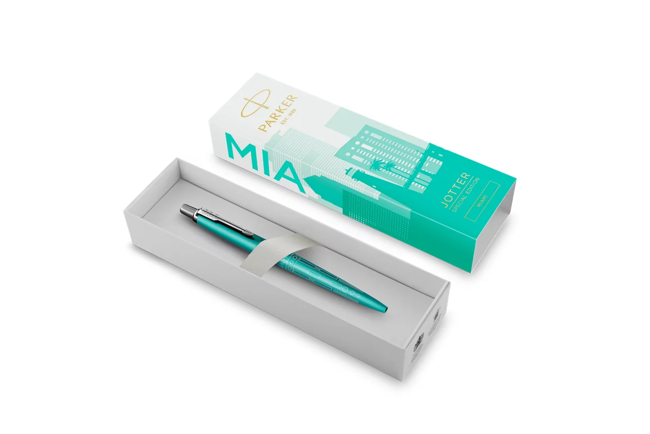 Parker Jotter Special Edition Miami Druckkugelschreiber Mittel Blau