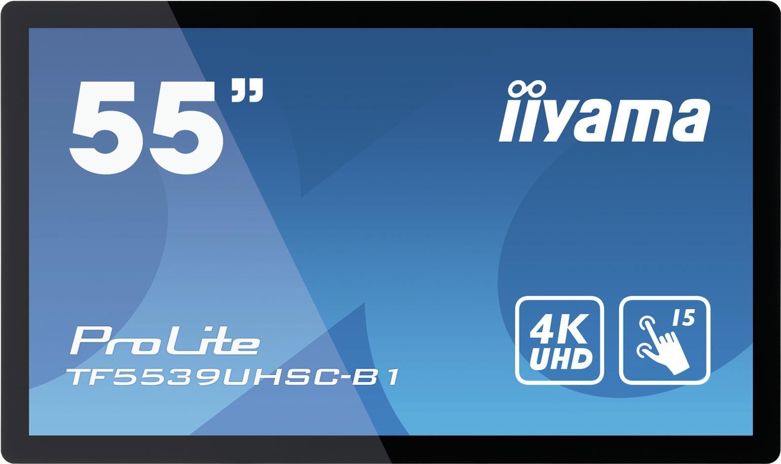 iiyama ProLite TF5539UHSC B1AG Touchscreen Monitor 139,7 cm (55 ) 3840 x 2160 Pixel Multitouch Multi Nutzer Schwarz [Energieklasse G] (TF5539UHSC B1AG)  - Onlineshop JACOB Elektronik