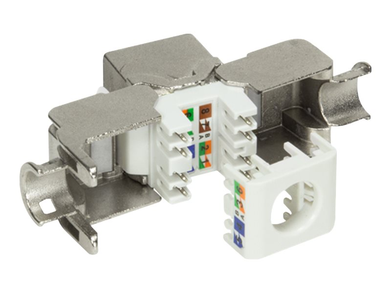LogiLink NK4001 Keystone-Buchse CAT 6a Werkzeuglos Metallisch, Weiß