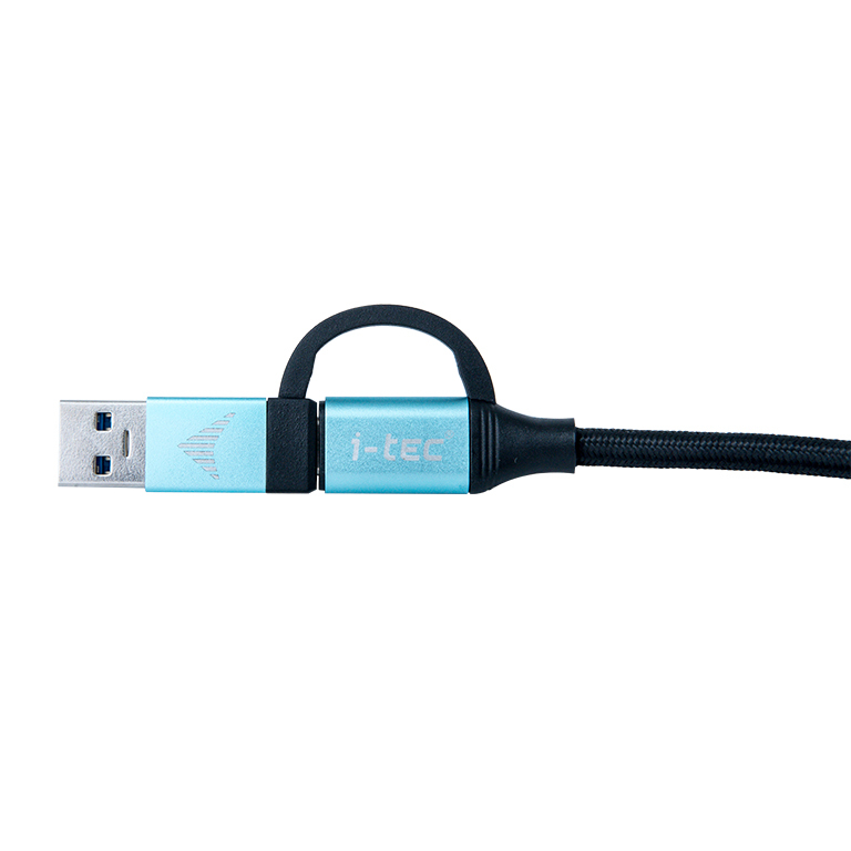 i-Tec USB-C auf USB-C Kabel mit USB 3.0 Adapter 1 m USB 3.1 Gen 2 Schwarz