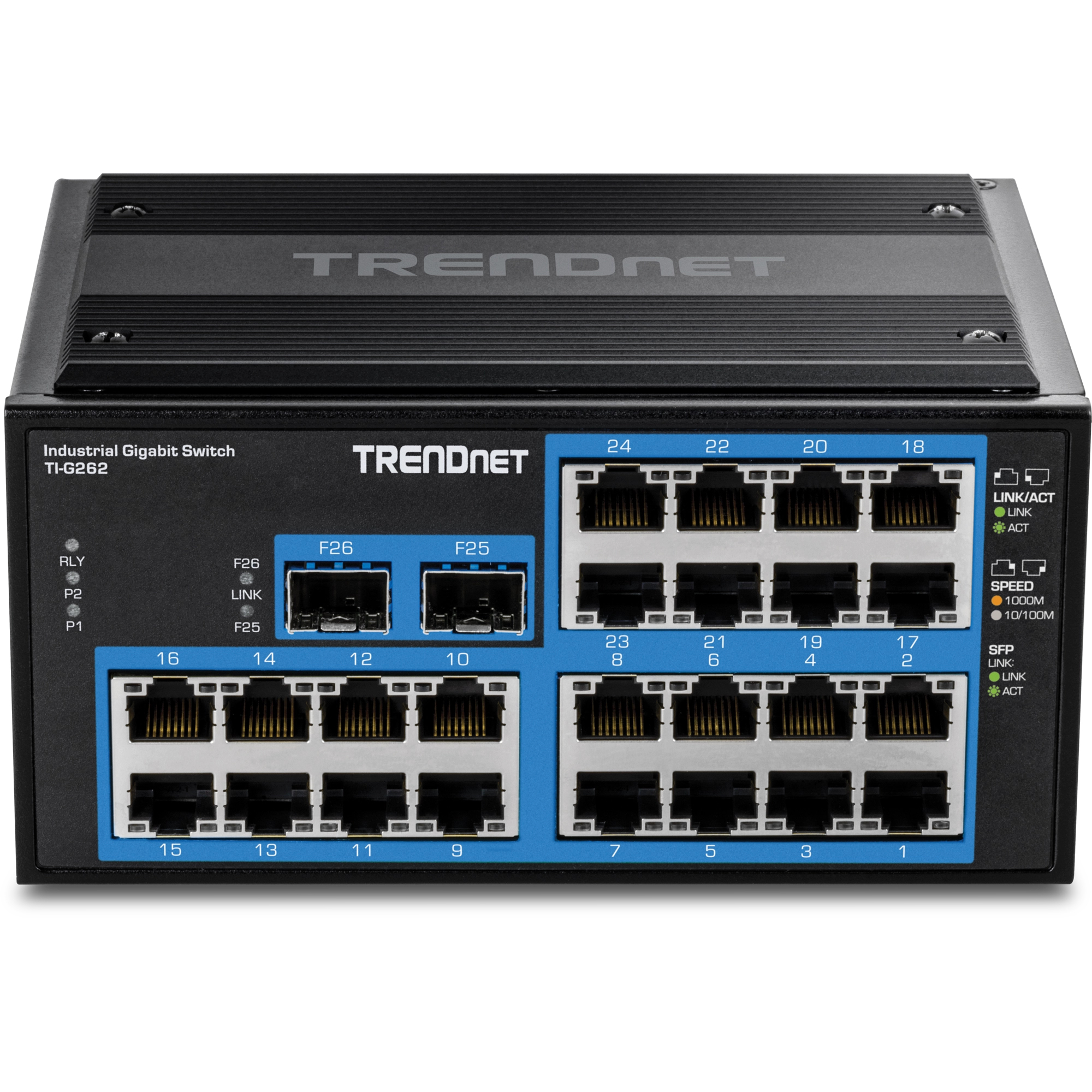 TRENDnet TI-G262 26-Port Gigabit Industrial DIN-Rail Switch