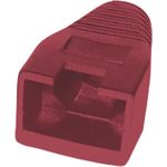 S/CONN maximum connectivity Modularstecker-Netzwerk-Modular Stecker cat.5e cat.6 8polig, 8 Kontakte belegt, geschirmt, vergoldete Kontakte, mit Einführhilfe und Tülle rot (72057-R)