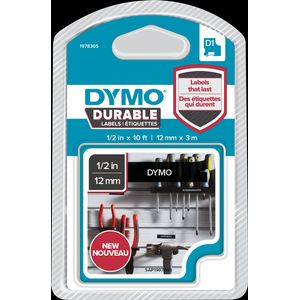 Dymo D1 - Selbstklebende Etiketten - Weiß auf Schwarz - Rolle (1,2 cm x 3 m) ...