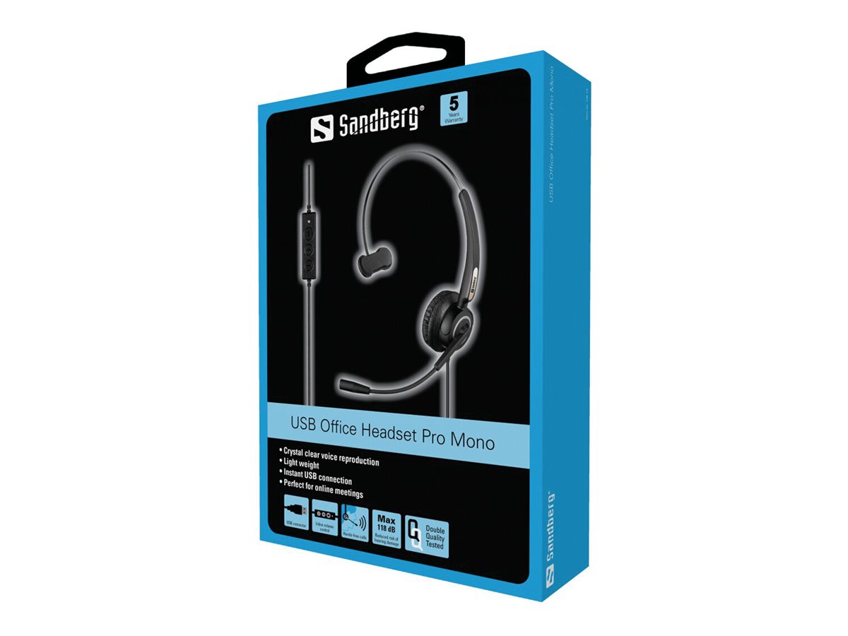Sandberg Office Pro Mono USB Headset Schwarz
