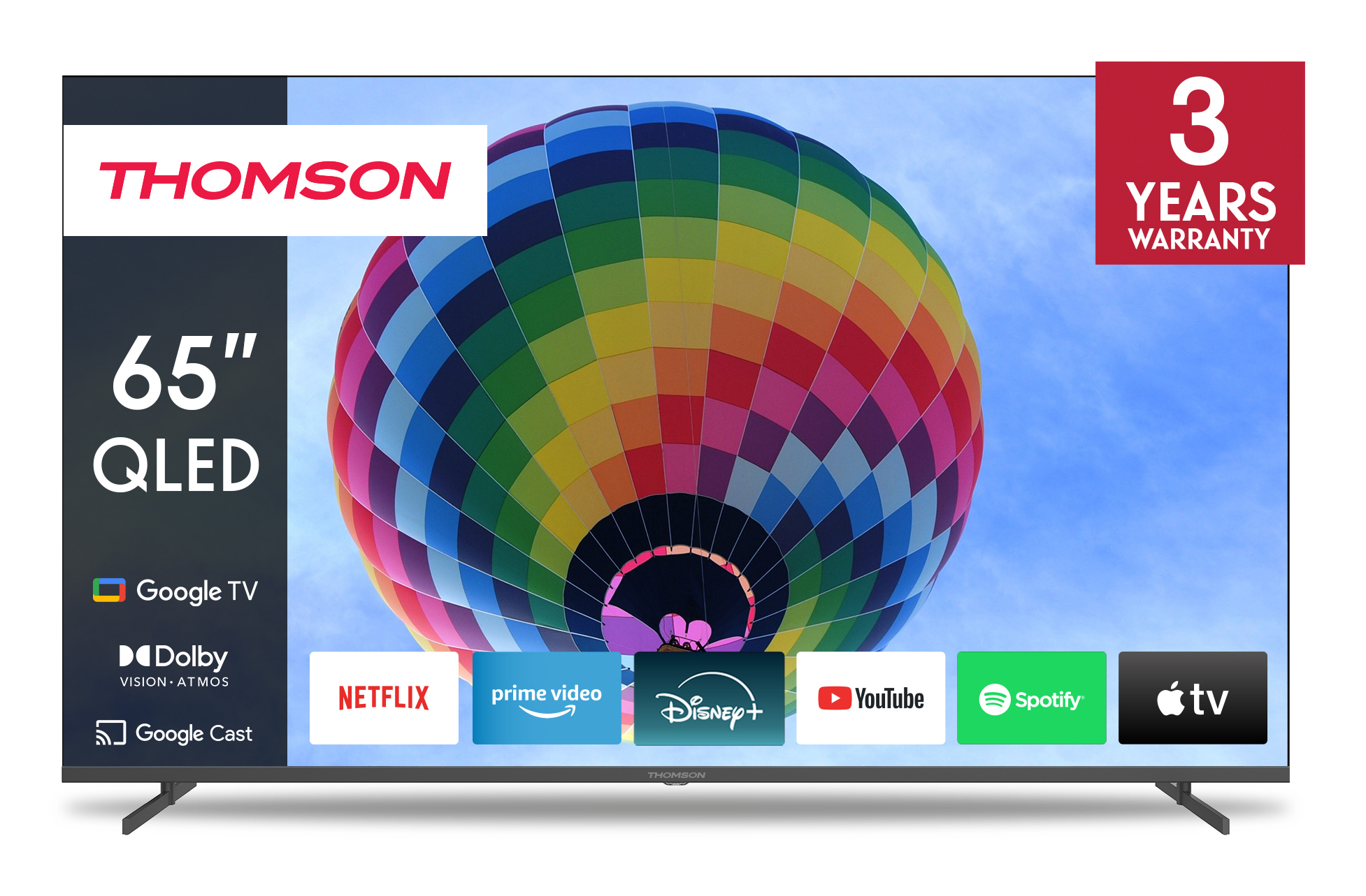 Thomson 65QG4S14 QLED Fernseher 65" 4K Ultra HD Google TV Grau