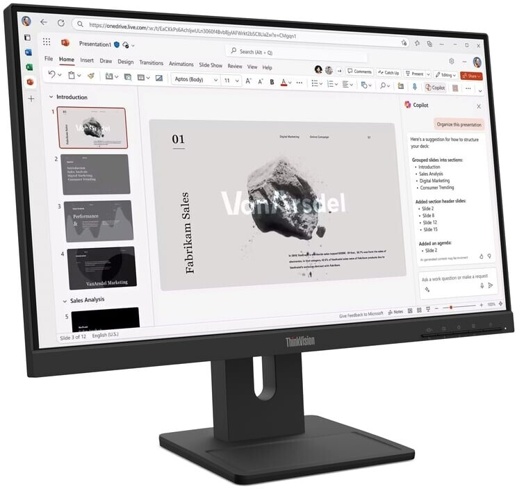 Lenovo ThinkVision E22-40 Monitor 21,5" Full HD IPS 100 Hz HDMI DisplayPort VGA Schwarz