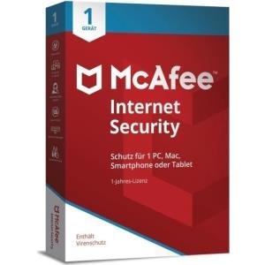 McAfee Internet Security Box Pack (1 Jahr) 1 Gerät Win, Mac, Android, iOS Deutsch  - Onlineshop JACOB Elektronik